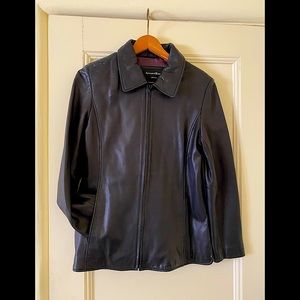 Black 100% Leather Coat